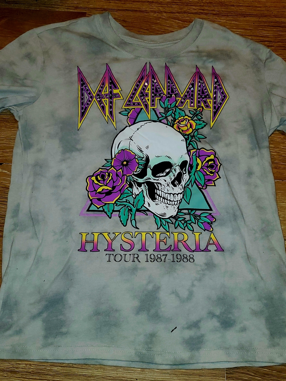 Def Leppard Hysteria Tour Skull & Rose Tee
